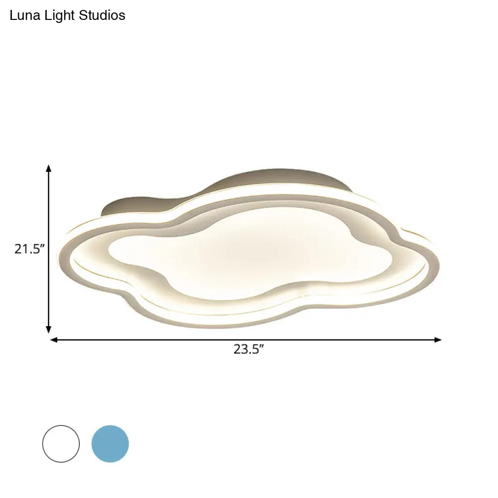 DecorBites™ DecorBites™ Cloud-shape LED Ceiling Light Fixture for Nursery Room - Modern Metallic Design, White/Blue, Warm/White Light