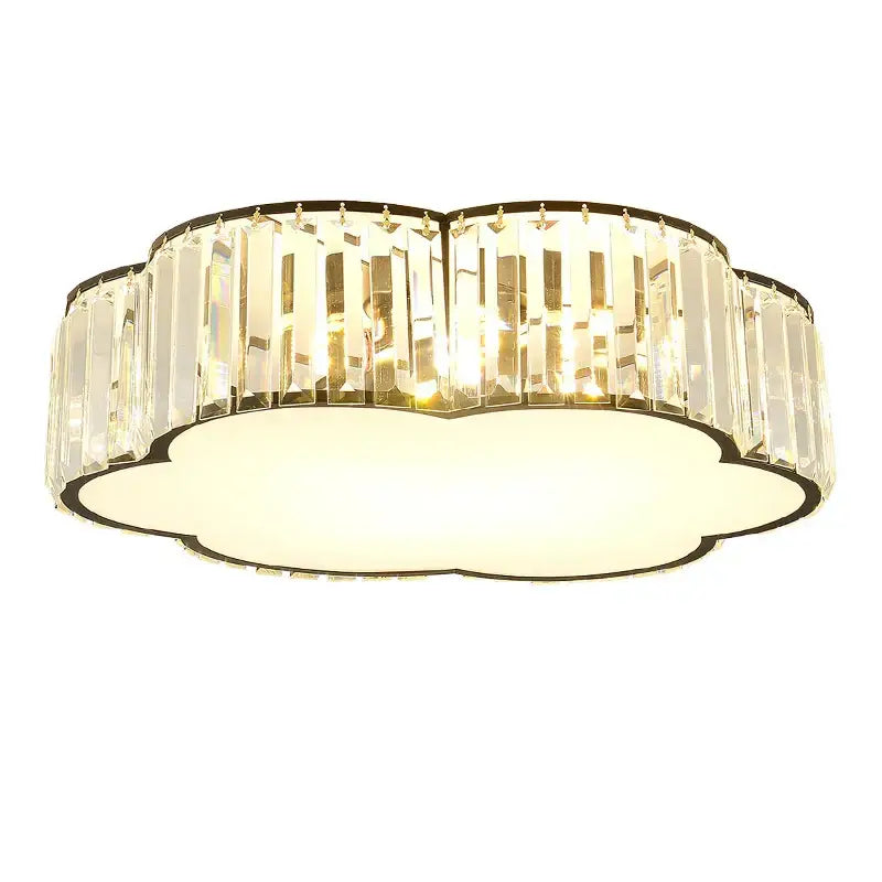 Cloud shaped gold crystal zen ceiling light with clear crystal rods and diffuser for living room decorbites ceiling light