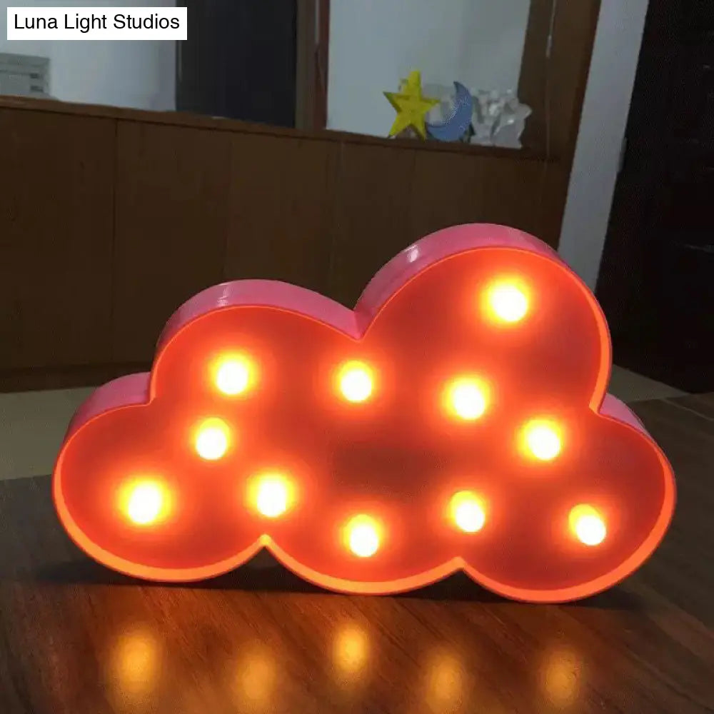Lámpara de noche LED con forma de nube para dormitorio infantil - Iluminación de plástico a pilas
