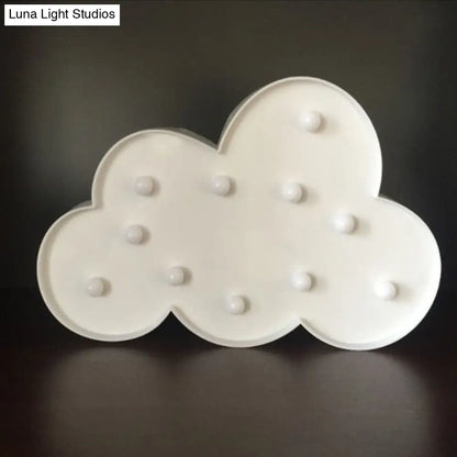 Lámpara de noche LED con forma de nube para dormitorio infantil - Iluminación de plástico a pilas