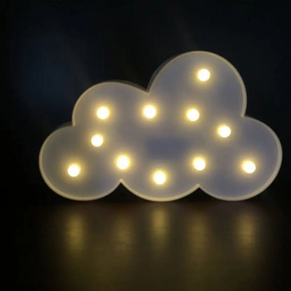 Lámpara de noche LED con forma de nube para dormitorio infantil - Iluminación de plástico a pilas