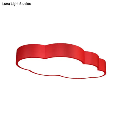 DecorBites™ DecorBites™ Cloud Shaped Nursery Ceiling Lamp Acrylic 18"/20.5" Wide LED Cartoon Flush Mount Lighting Fixture in Red/Yellow/Blue