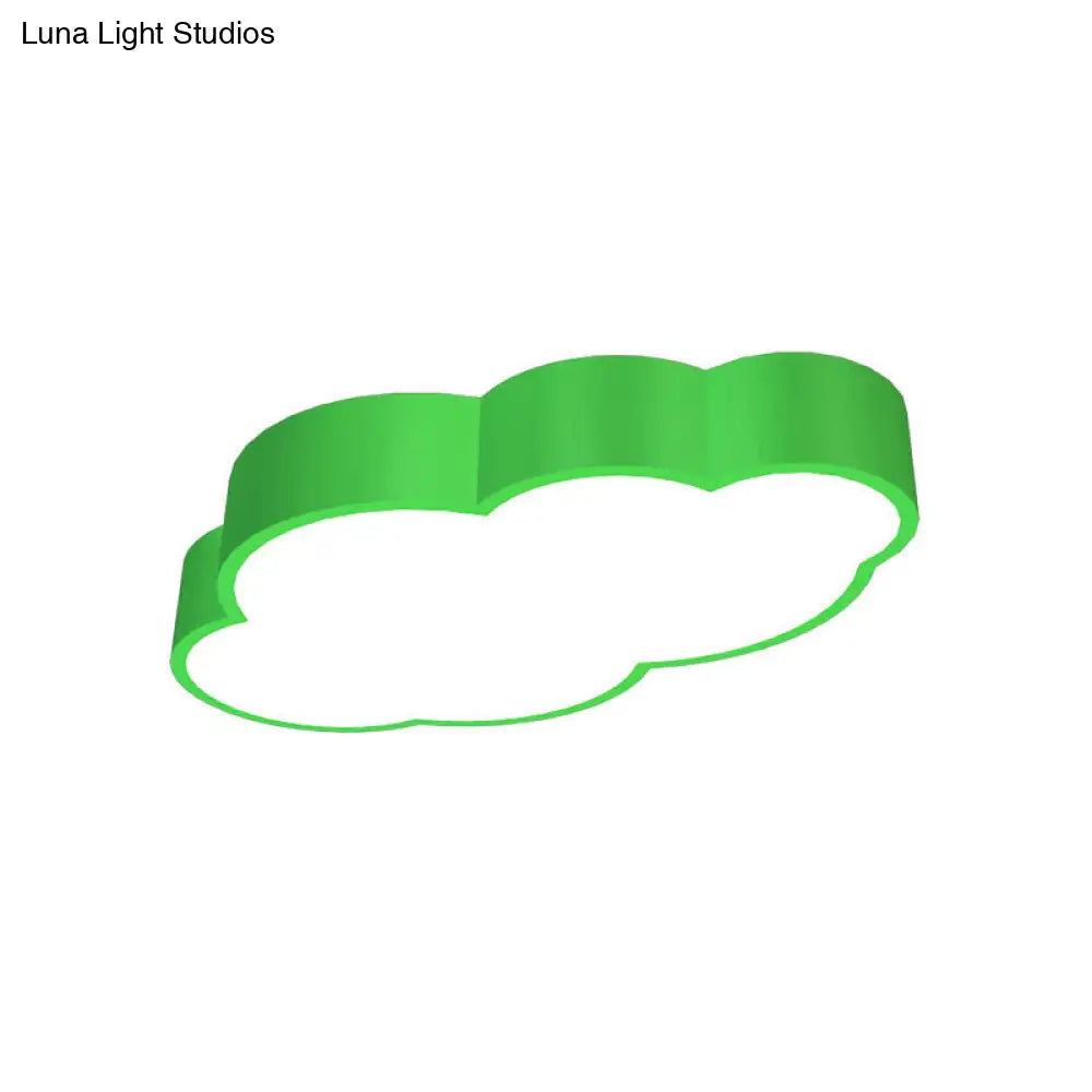 DecorBites™ DecorBites™ Cloud Shaped Nursery Ceiling Lamp Acrylic 18"/20.5" Wide LED Cartoon Flush Mount Lighting Fixture in Red/Yellow/Blue