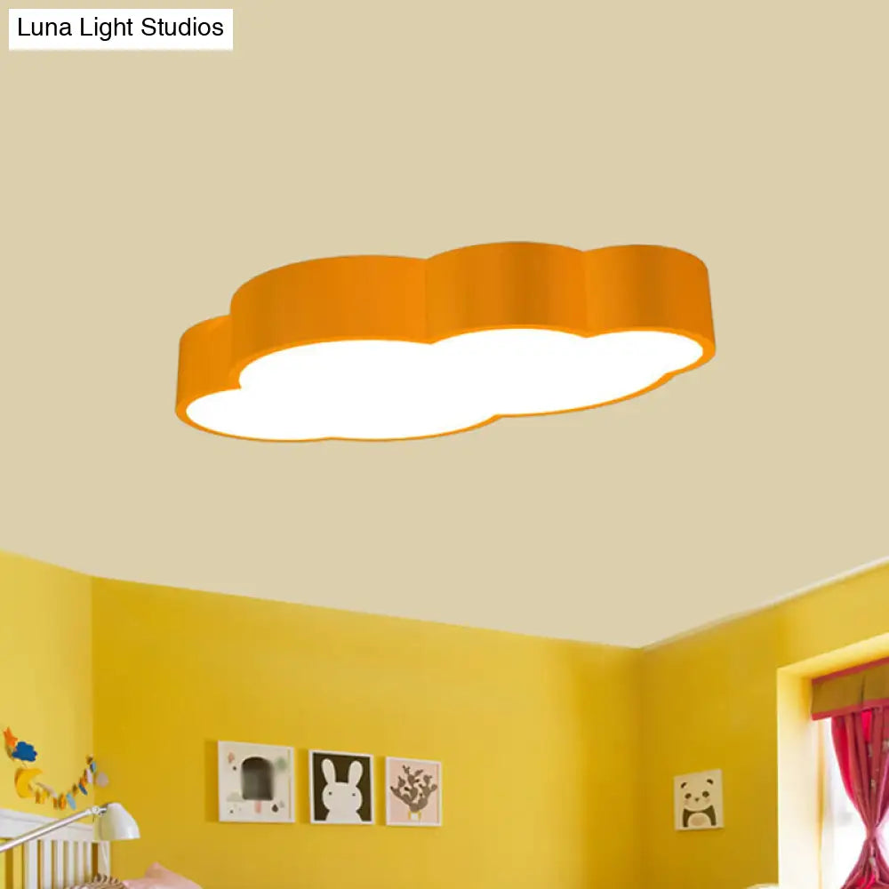DecorBites™ DecorBites™ Cloud Shaped Nursery Ceiling Lamp Acrylic LED Cartoon Flush Mount Lighting Fixture in Red/Yellow/Blue