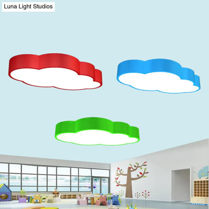 DecorBites™ DecorBites™ Cloud Shaped Nursery Ceiling Lamp Acrylic LED Cartoon Flush Mount Lighting Fixture in Red/Yellow/Blue
