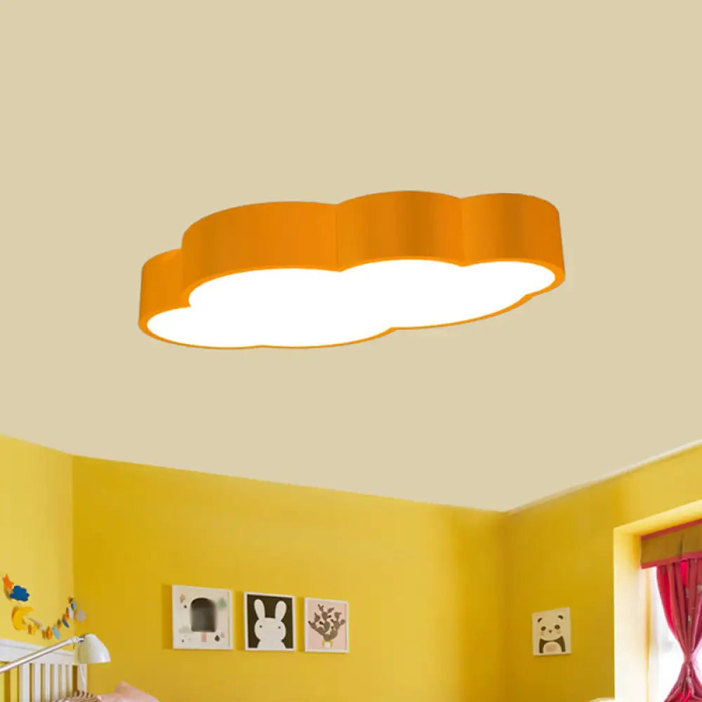 DecorBites™ DecorBites™ Cloud Shaped Nursery Ceiling Lamp Acrylic LED Cartoon Flush Mount Lighting Fixture in Red/Yellow/Blue