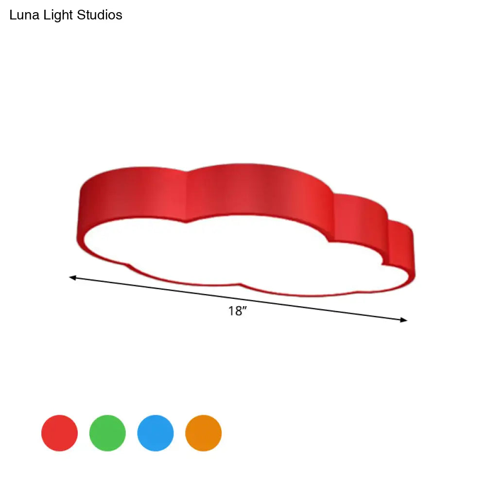 DecorBites™ DecorBites™ Cloud Shaped Nursery Ceiling Lamp Acrylic LED Cartoon Flush Mount Lighting Fixture in Red/Yellow/Blue