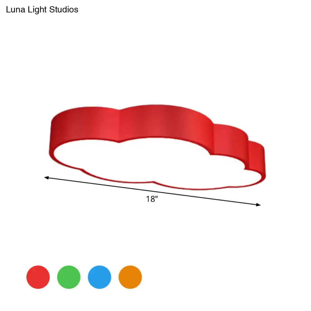 DecorBites™ DecorBites™ Cloud Shaped Nursery Ceiling Lamp Acrylic LED Cartoon Flush Mount Lighting Fixture in Red/Yellow/Blue