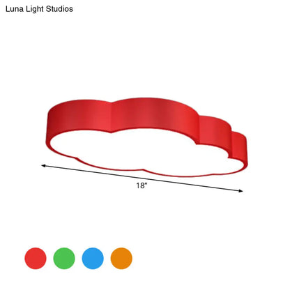 DecorBites™ DecorBites™ Cloud Shaped Nursery Ceiling Lamp Acrylic LED Cartoon Flush Mount Lighting Fixture in Red/Yellow/Blue