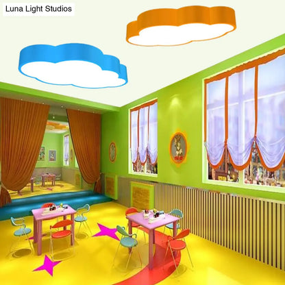 DecorBites™ DecorBites™ Cloud Shaped Nursery Ceiling Lamp Acrylic LED Cartoon Flush Mount Lighting Fixture in Red/Yellow/Blue