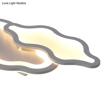DecorBites™ Cloud-Themed Ceiling Light Fixture for Kindergarten - Grey Flush Mount Acrylic Design