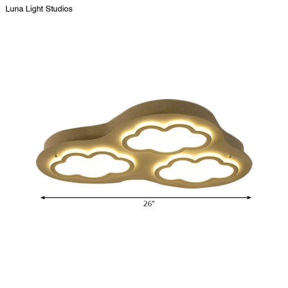 DecorBites™ Cloudy Cartoon LED Ceiling Light for Kindergarten in White Acrylic Flush Mount
