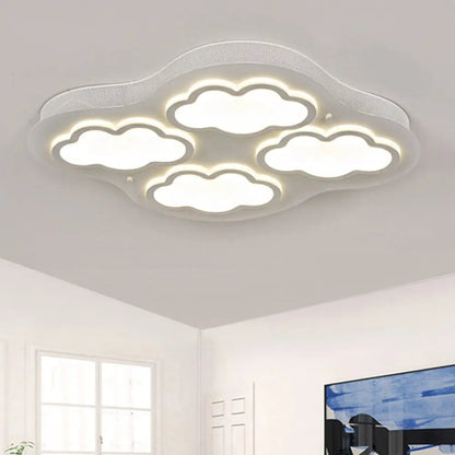 DecorBites™ Cloudy Cartoon LED Ceiling Light for Kindergarten in White Acrylic Flush Mount