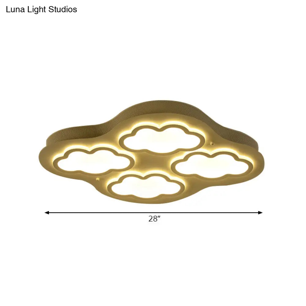 DecorBites™ Cloudy Cartoon LED Ceiling Light for Kindergarten in White Acrylic Flush Mount