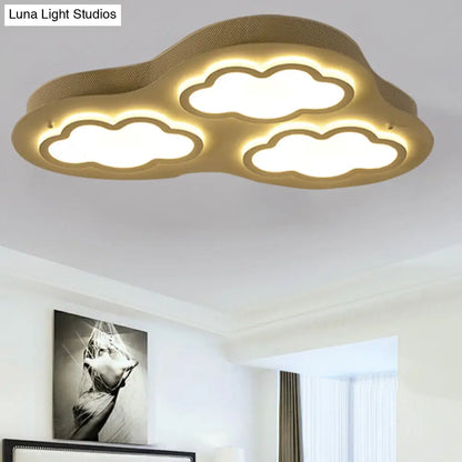 DecorBites™ Cloudy Cartoon LED Ceiling Light for Kindergarten in White Acrylic Flush Mount