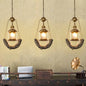 Coastal Clear Glass Pendant Ceiling Lantern - Antique Brass, 1-Light Fixture with Chain