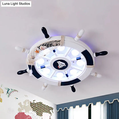 DecorBites™ Coastal LED Acrylic Ceiling Flush Lamp in White/Orange/Blue for Bedroom