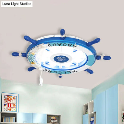 DecorBites™ Coastal LED Acrylic Ceiling Flush Lamp in White/Orange/Blue for Bedroom