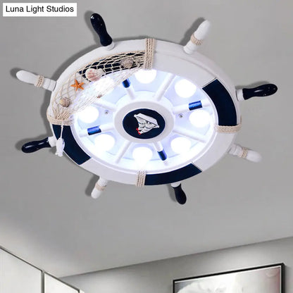 DecorBites™ Coastal LED Acrylic Ceiling Flush Lamp in White/Orange/Blue for Bedroom