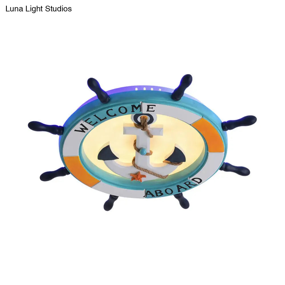 DecorBites™ Coastal LED Acrylic Ceiling Flush Lamp in White/Orange/Blue for Bedroom