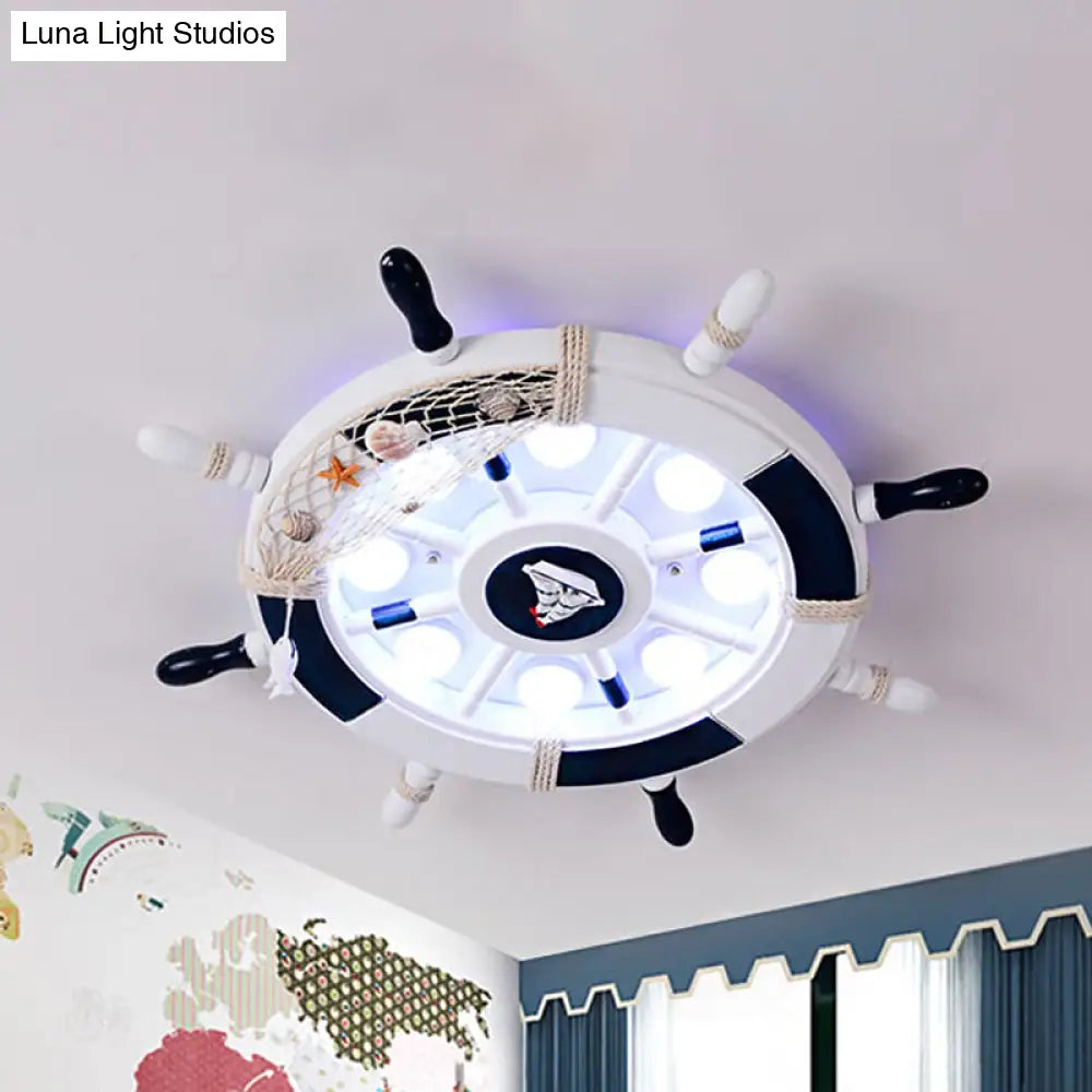 DecorBites™ Coastal LED Acrylic Ceiling Flush Lamp in White/Orange/Blue for Bedroom