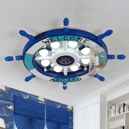 DecorBites™ Coastal LED Acrylic Ceiling Flush Lamp in White/Orange/Blue for Bedroom