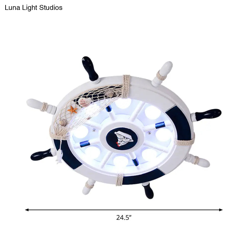 DecorBites™ Coastal LED Acrylic Ceiling Flush Lamp in White/Orange/Blue for Bedroom