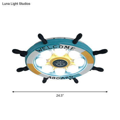 DecorBites™ Coastal LED Acrylic Ceiling Flush Lamp in White/Orange/Blue for Bedroom