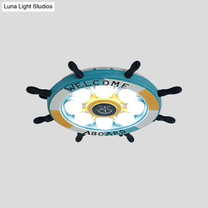 DecorBites™ Coastal LED Acrylic Ceiling Flush Lamp in White/Orange/Blue for Bedroom