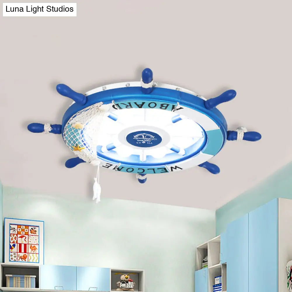 DecorBites™ Coastal LED Acrylic Ceiling Flush Lamp in White/Orange/Blue for Bedroom