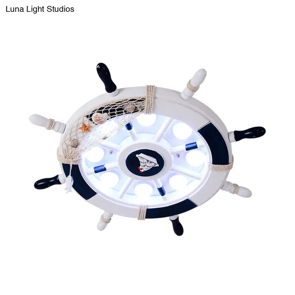 DecorBites™ Coastal LED Acrylic Ceiling Flush Lamp in White/Orange/Blue for Bedroom