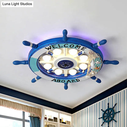 DecorBites™ Coastal LED Acrylic Ceiling Flush Lamp in White/Orange/Blue for Bedroom