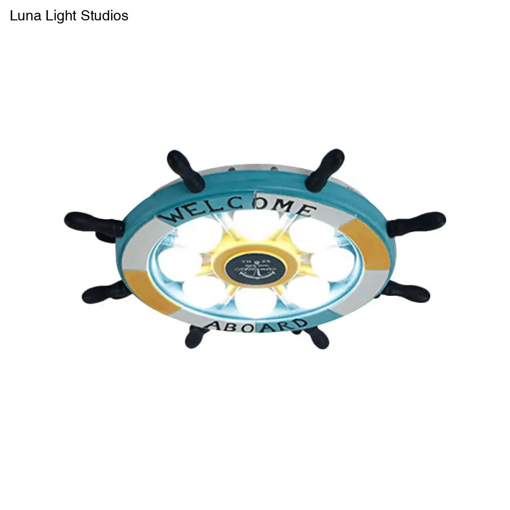 DecorBites™ Coastal LED Acrylic Ceiling Flush Lamp in White/Orange/Blue for Bedroom