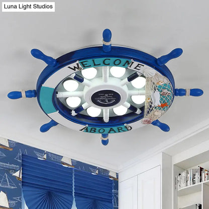 DecorBites™ Coastal LED Acrylic Ceiling Flush Lamp in White/Orange/Blue for Bedroom