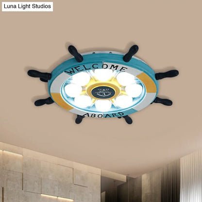 DecorBites™ Coastal LED Acrylic Ceiling Flush Lamp in White/Orange/Blue for Bedroom