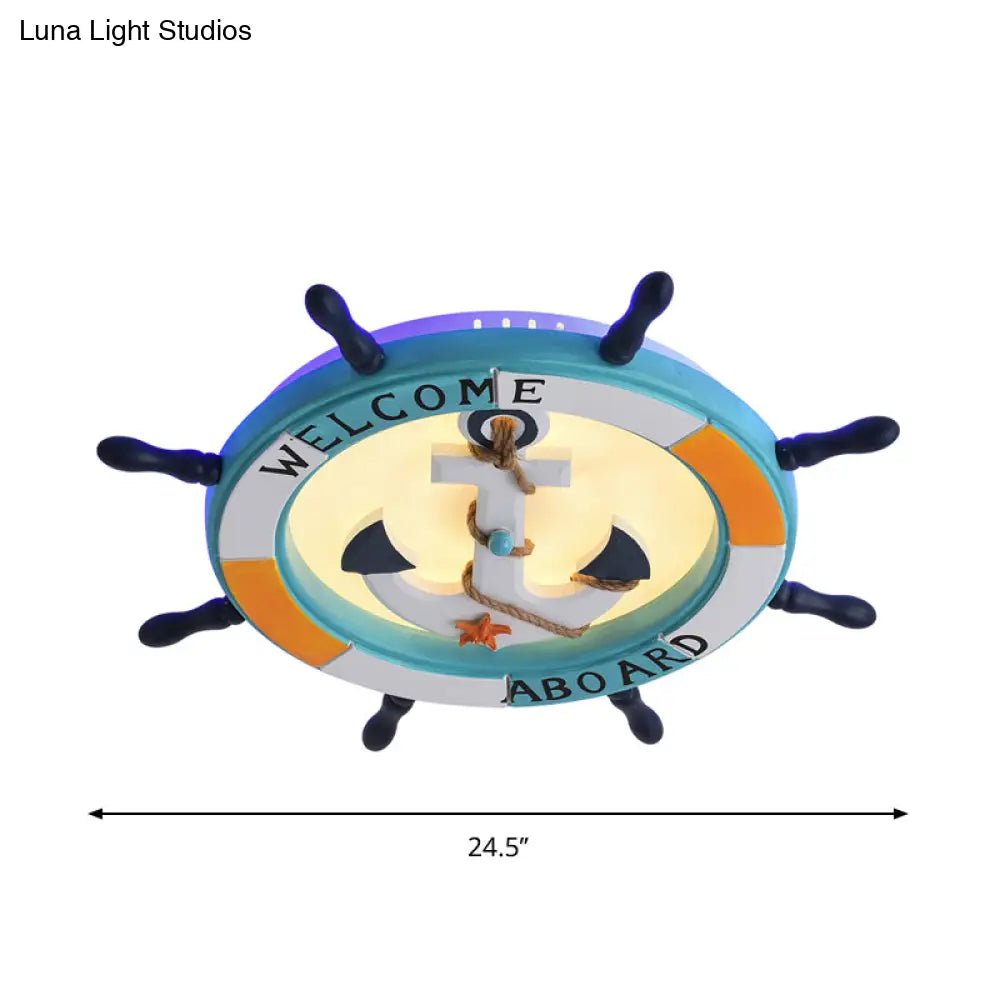 DecorBites™ Coastal LED Acrylic Ceiling Flush Lamp in White/Orange/Blue for Bedroom