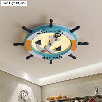 DecorBites™ Coastal LED Acrylic Ceiling Flush Lamp in White/Orange/Blue for Bedroom