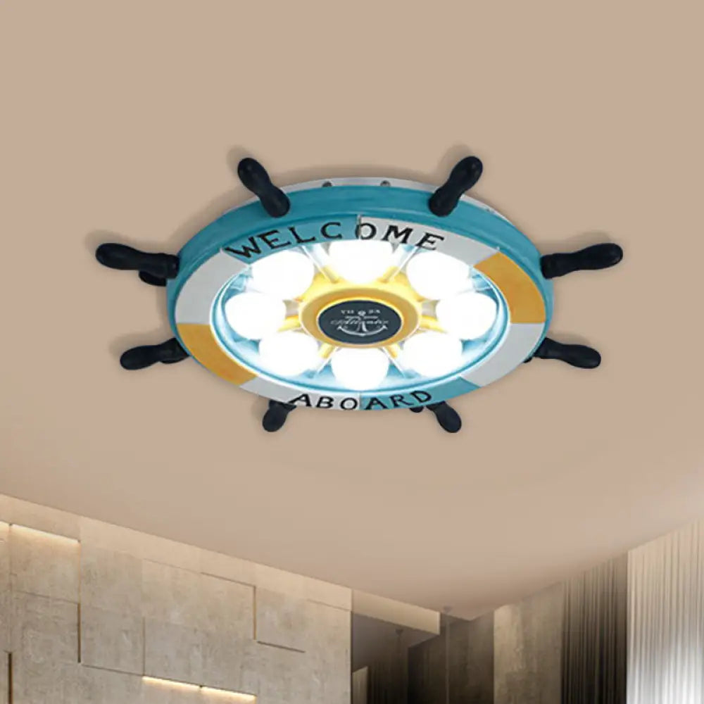 DecorBites™ Coastal LED Acrylic Ceiling Flush Lamp in White/Orange/Blue for Bedroom