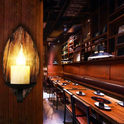 Coastal Marble Cylinder Coffee Shop Wall Light Fixture - 1 Light Brown Sconce Lamp with Wooden Base