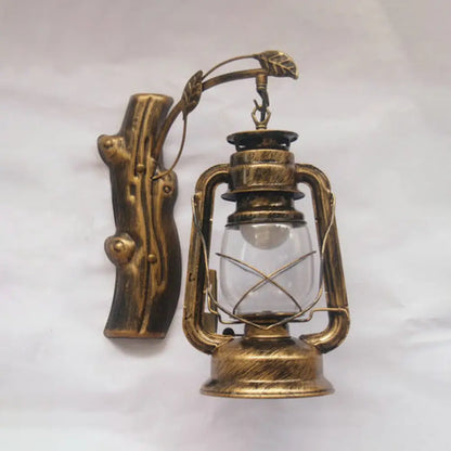 Aplique de pared estilo costero con pantalla de cristal transparente: Lámpara de 1 luz en negro/bronce/cobre para sala de estar