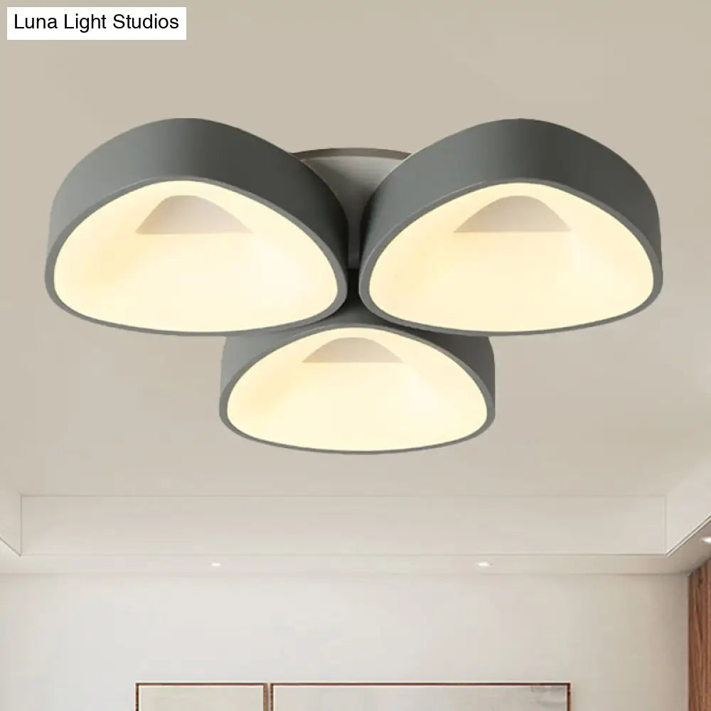 DecorBites™ DecorBites™ Coconut Shell Flush Light Fixture - Grey Nordic Ceiling Lamp (3/5 lights) in White/Warm/Natural Light