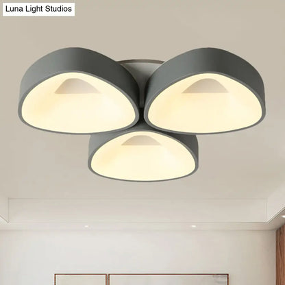 DecorBites™ DecorBites™ Coconut Shell Flush Light Fixture - Grey Nordic Ceiling Lamp (3/5 lights) in White/Warm/Natural Light