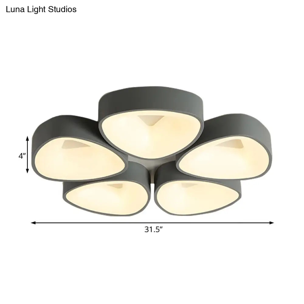 DecorBites™ DecorBites™ Coconut Shell Flush Light Fixture - Grey Nordic Ceiling Lamp (3/5 lights) in White/Warm/Natural Light