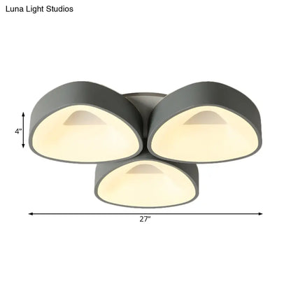 DecorBites™ DecorBites™ Coconut Shell Flush Light Fixture - Grey Nordic Ceiling Lamp (3/5 lights) in White/Warm/Natural Light