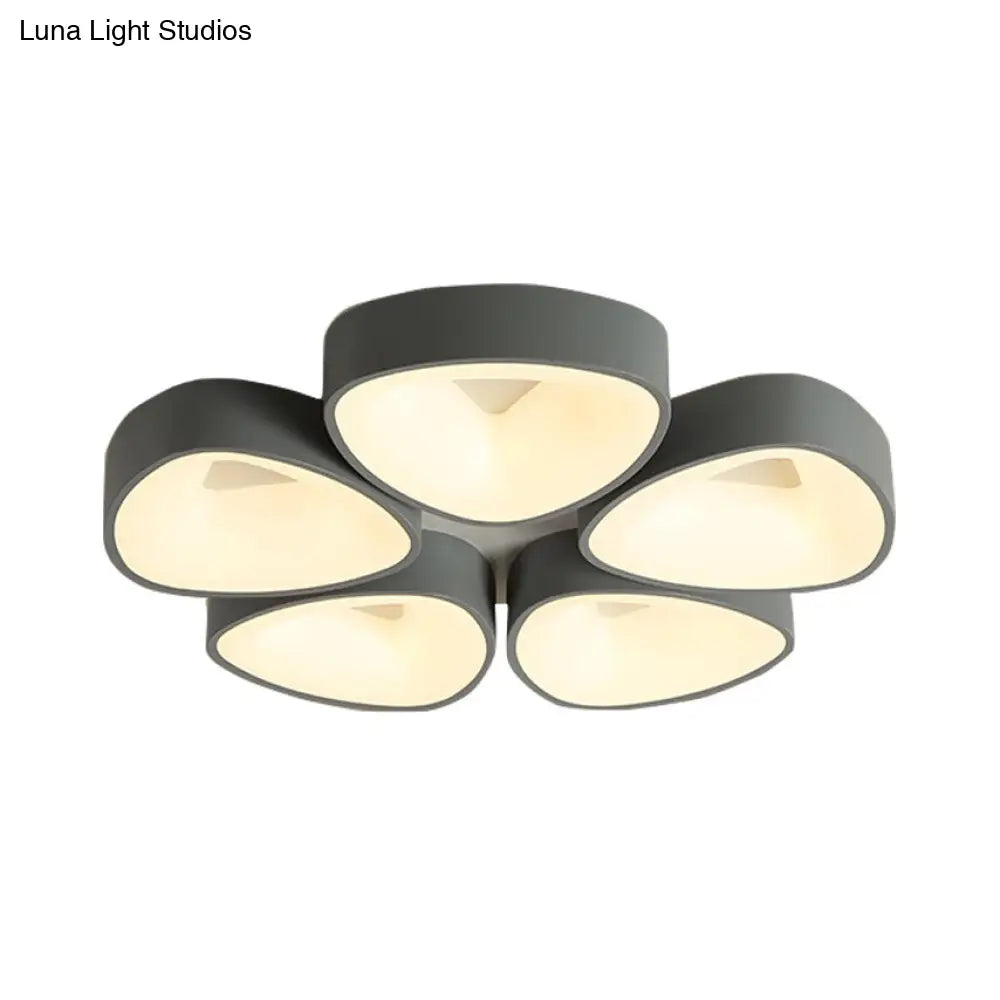 DecorBites™ DecorBites™ Coconut Shell Flush Light Fixture - Grey Nordic Ceiling Lamp (3/5 lights) in White/Warm/Natural Light