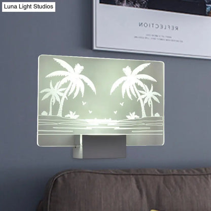 DecorBites™ Coconut Tree/Elk LED Wall Mount Lamp with Aluminum Shade for Bedroom Artistry Lighting