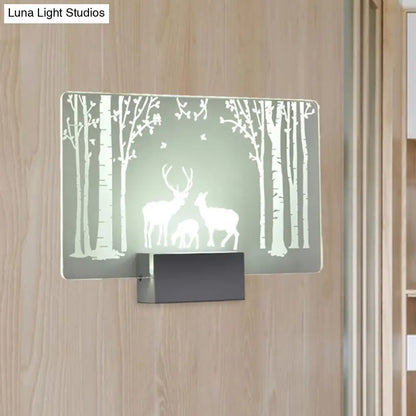 DecorBites™ Coconut Tree/Elk LED Wall Mount Lamp with Aluminum Shade for Bedroom Artistry Lighting