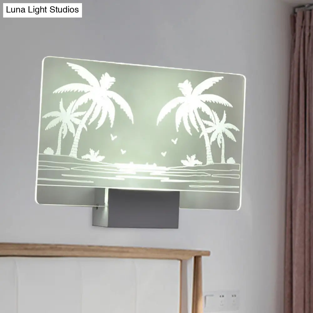 DecorBites™ Coconut Tree/Elk LED Wall Mount Lamp with Aluminum Shade for Bedroom Artistry Lighting