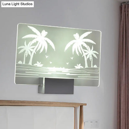 DecorBites™ Coconut Tree/Elk LED Wall Mount Lamp with Aluminum Shade for Bedroom Artistry Lighting