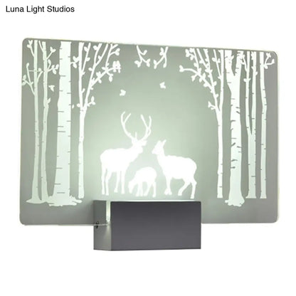DecorBites™ Coconut Tree/Elk LED Wall Mount Lamp with Aluminum Shade for Bedroom Artistry Lighting